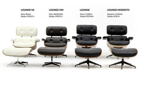 Fotel LOUNGE VA PREMIUM biały / orzech z podnóżkiem Fotel LOUNGE VA PREMIUM biały / orzech z podnóżkiem