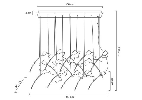 MOOSEE lampa wisząca TULIPPE 14 LINE złota