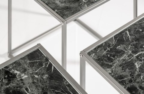 INVICTA zestaw stolików ELEMENTS 3 czarne szkło - imitacja marmuru INVICTA zestaw stolików ELEMENTS 3 czarne szkło - imitacja marmuru