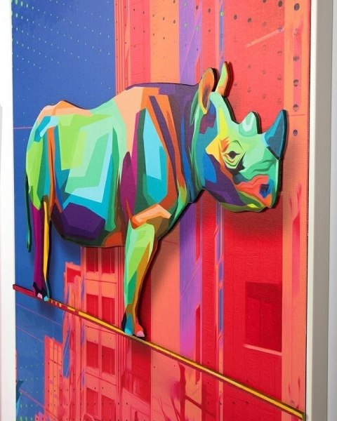 Obraz RHINO IN THE CITY 88x110 cm Obraz RHINO IN THE CITY 88x110 cm
