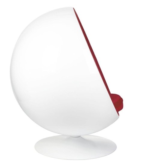 Fotel BALL biało-czerwony - włókno szklane Fotel BALL biało-czerwony - włókno szklane