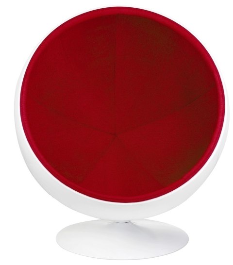 Fotel BALL biało-czerwony - włókno szklane Fotel BALL biało-czerwony - włókno szklane