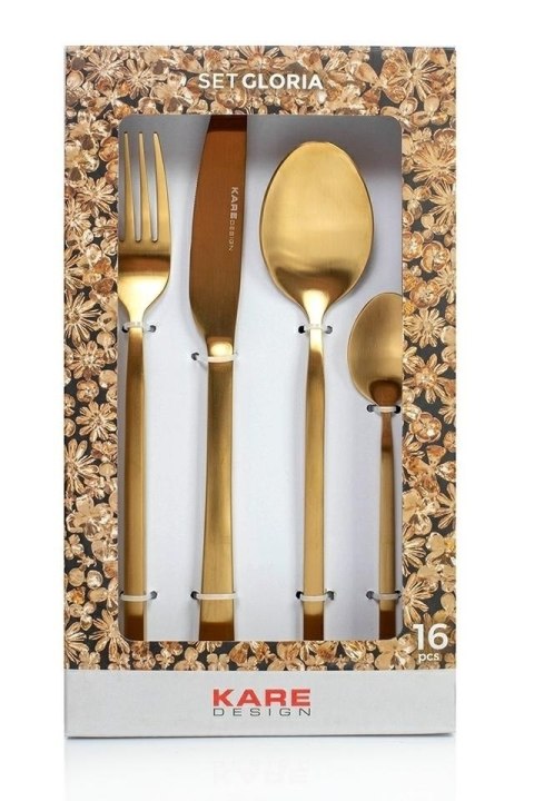 KARE zestaw sztućców GLORIA MATT GOLD 16 szt. KARE zestaw sztućców GLORIA MATT GOLD 16 szt.