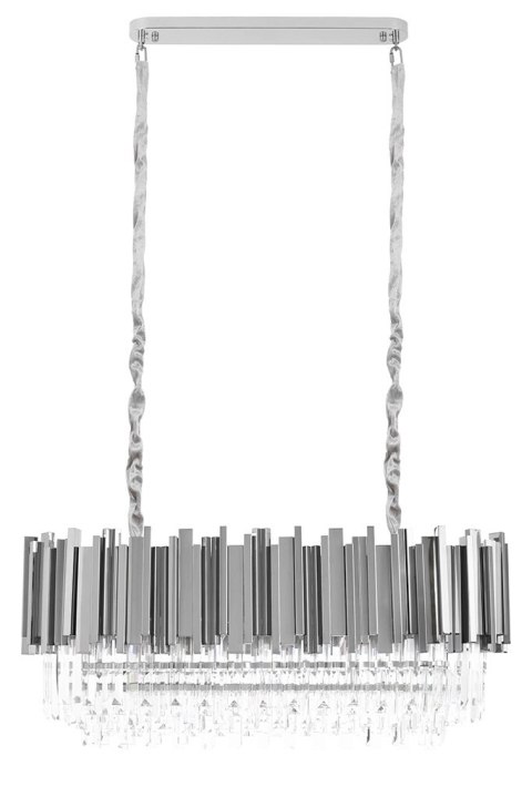 Lampa wisząca IMPERIAL LONG SILVER 90 - stal, kryształ