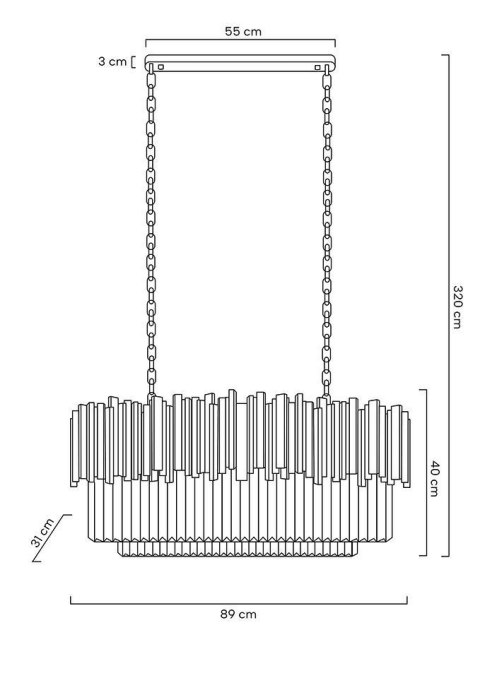 Lampa wisząca IMPERIAL LONG SILVER 90 - stal, kryształ