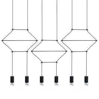Lampa wisząca FLUSSO LINE 6 czarna