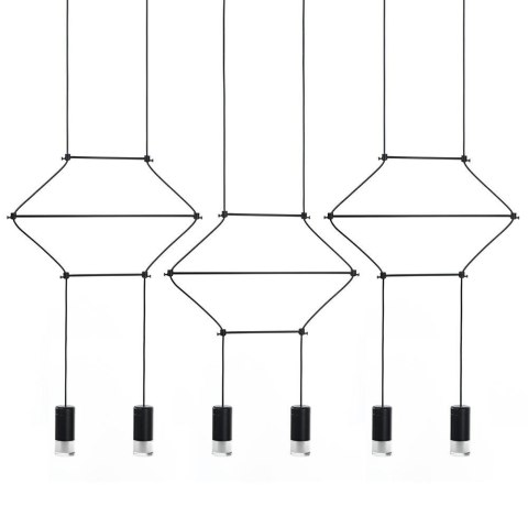 Lampa wisząca FLUSSO LINE 6 czarna Lampa wisząca FLUSSO LINE 6 czarna