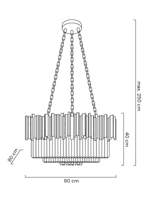 Lampa wisząca IMPERIAL SILVER 80 - stal, kryształ