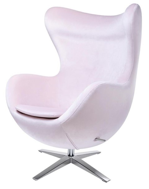 Fotel EGG SZEROKI VELVET jasny róż.30 - welur, podstawa stal Fotel EGG SZEROKI VELVET jasny róż.30 - welur, podstawa stal