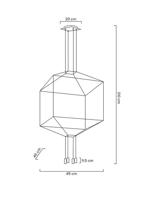 Lampa wisząca FLUSSO 4 czarna Lampa wisząca FLUSSO 4 czarna