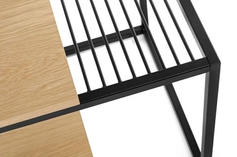 Stolik GALLER dąb - gazetnik, MDF, metal Stolik GALLER dąb - gazetnik, MDF, metal