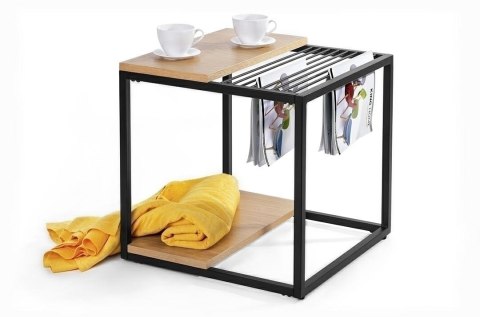 Stolik GALLER dąb - gazetnik, MDF, metal Stolik GALLER dąb - gazetnik, MDF, metal
