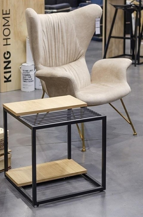 Stolik GALLER dąb - gazetnik, MDF, metal Stolik GALLER dąb - gazetnik, MDF, metal