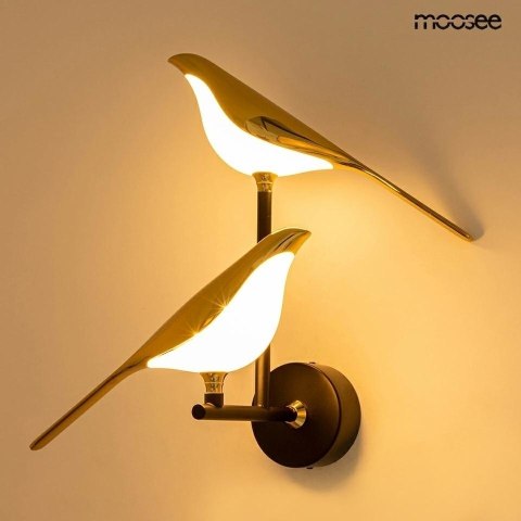 MOOSEE lampa ścienna BIRD TWIN złota MOOSEE lampa ścienna BIRD TWIN złota