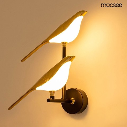 MOOSEE lampa ścienna BIRD TWIN złota MOOSEE lampa ścienna BIRD TWIN złota