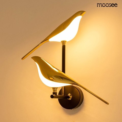MOOSEE lampa ścienna BIRD TWIN złota MOOSEE lampa ścienna BIRD TWIN złota