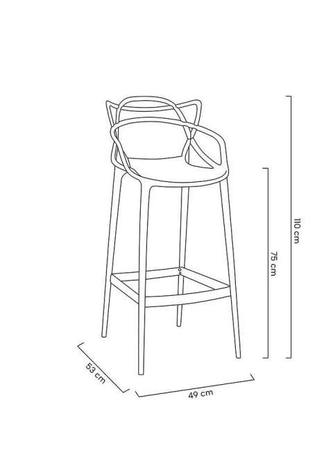 Krzesło barowe HILO PREMIUM 75 cm czarne Krzesło barowe HILO PREMIUM 75 cm czarne
