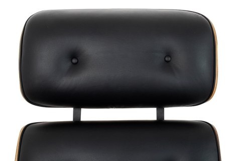 Fotel LOUNGE HM XL czarny / orzech z podnóżkiem Fotel LOUNGE HM XL czarny / orzech z podnóżkiem
