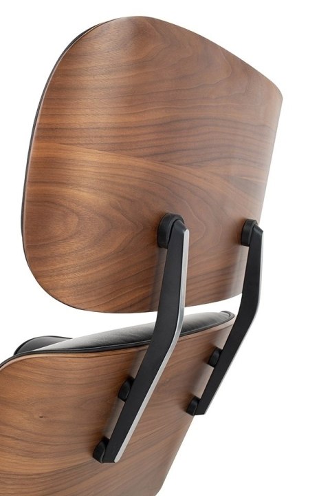 Fotel LOUNGE HM XL czarny / orzech z podnóżkiem Fotel LOUNGE HM XL czarny / orzech z podnóżkiem