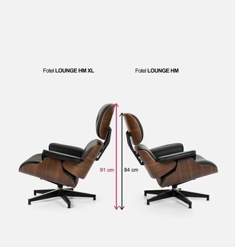 Fotel LOUNGE HM XL czarny / orzech z podnóżkiem Fotel LOUNGE HM XL czarny / orzech z podnóżkiem