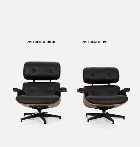 Fotel LOUNGE HM XL czarny / orzech z podnóżkiem Fotel LOUNGE HM XL czarny / orzech z podnóżkiem