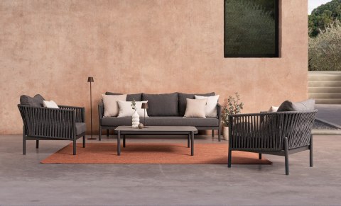 BIZZOTTO sofa 3-osobowa ogrodowa FLORENCIA ciemnoszara BIZZOTTO sofa 3-osobowa ogrodowa FLORENCIA ciemnoszara