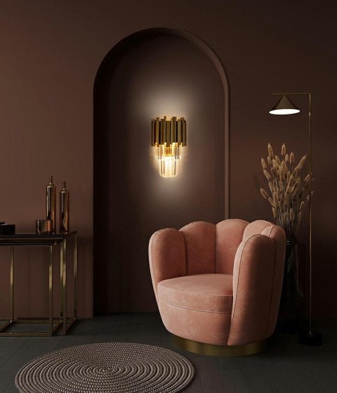 MOOSEE lampa ścienna IMPERIAL WALL GOLD - stal, kryształ