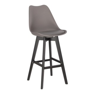 Stołek barowy Norden wood black high PP ciemny szary