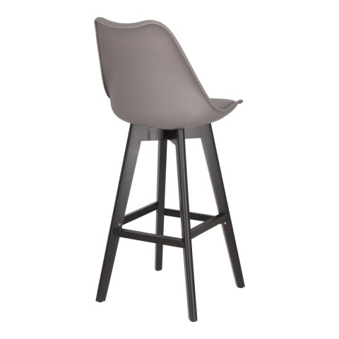 Stołek barowy Norden wood black high PP ciemny szary