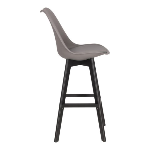 Stołek barowy Norden wood black high PP ciemny szary