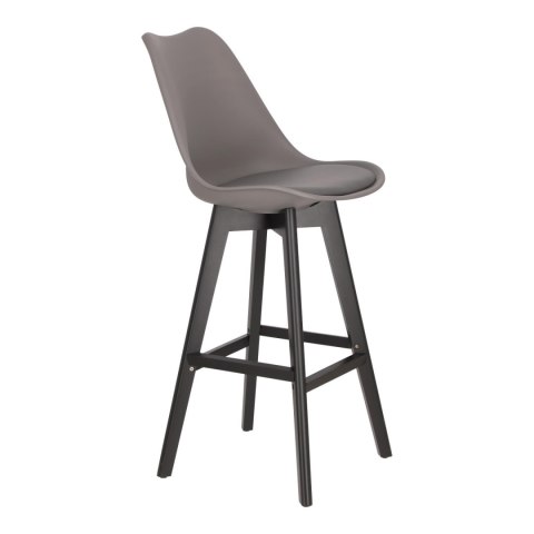 Stołek barowy Norden wood black high PP ciemny szary