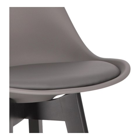 Stołek barowy Norden wood black high PP ciemny szary