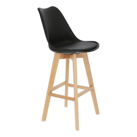 Stołek barowy Norden wood black high PP czarny