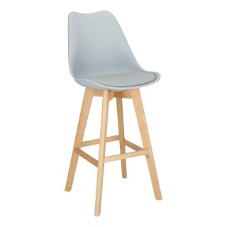 Stołek barowy Norden wood black high PP szary