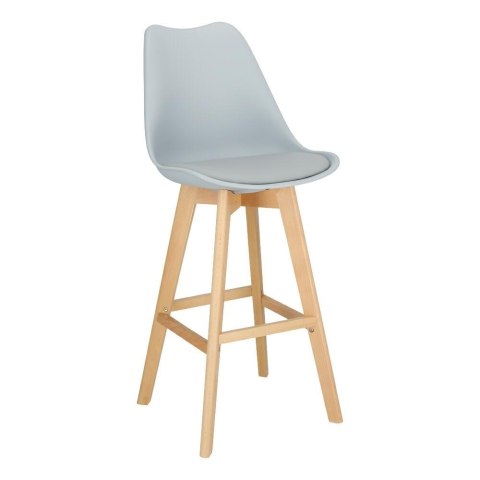 Stołek barowy Norden wood black high PP szary
