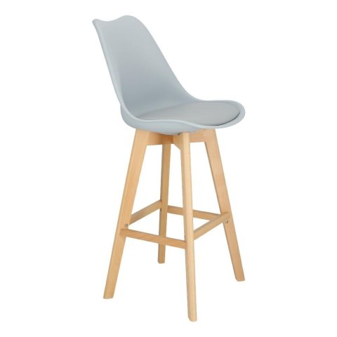 Stołek barowy Norden wood black high PP szary