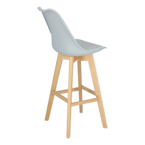 Stołek barowy Norden wood black high PP szary