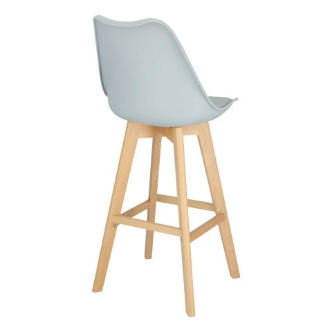 Stołek barowy Norden wood black high PP szary