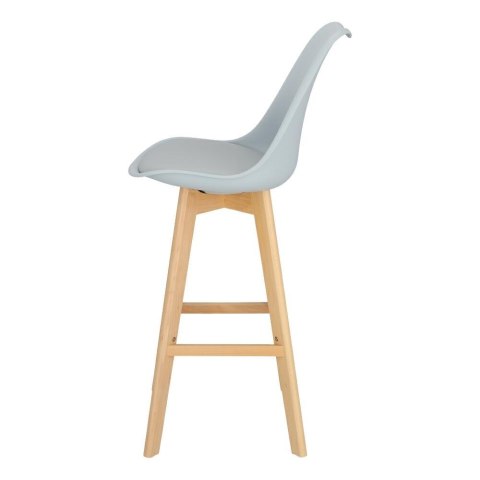 Stołek barowy Norden wood black high PP szary