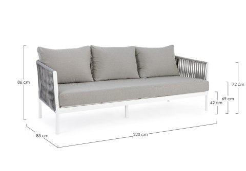 BIZZOTTO sofa 3-osobowa ogrodowa FLORENCIA biała BIZZOTTO sofa 3-osobowa ogrodowa FLORENCIA biała