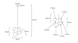MOOSEE lampa wisząca CAPRI 6 złota - 60 LED, alumiumium, szkło