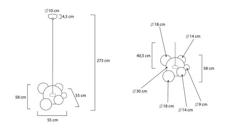 MOOSEE lampa wisząca CAPRI 6 złota - 60 LED, alumiumium, szkło