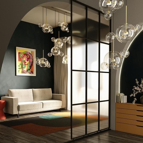 MOOSEE lampa wisząca CAPRI DISC 3 złota - 180 LED, aluminium, szkło