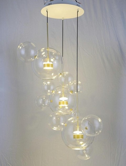 MOOSEE lampa wisząca CAPRI DISC 3 złota - 180 LED, aluminium, szkło