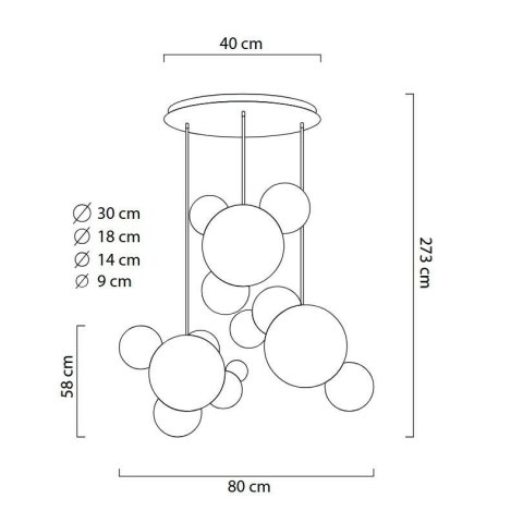 MOOSEE lampa wisząca CAPRI DISC 3 złota - 180 LED, aluminium, szkło