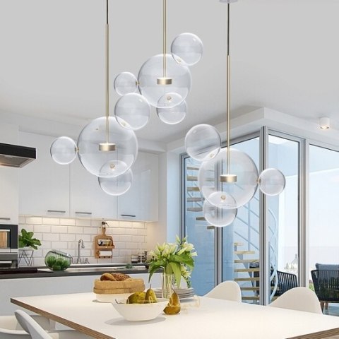 MOOSEE lampa wisząca CAPRI LINE 3 złota - 180 LED, aluminium, szkło