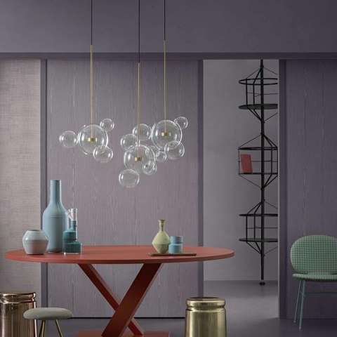 MOOSEE lampa wisząca CAPRI LINE 3 złota - 180 LED, aluminium, szkło