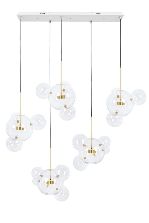 MOOSEE lampa wisząca CAPRI LINE 5 złota - 300 LED, aluminium, szkło
