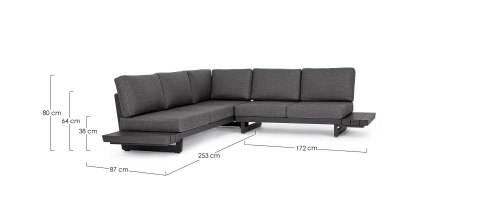 BIZZOTTO sofa ogrodowa INFINITY szara