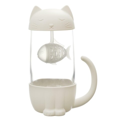 Kubek Kawaii z zaparzaczem Kotek z rybką 300ml